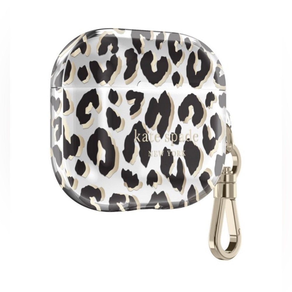 Nwt Kate spade ear air pods gen 3 case city leopard black